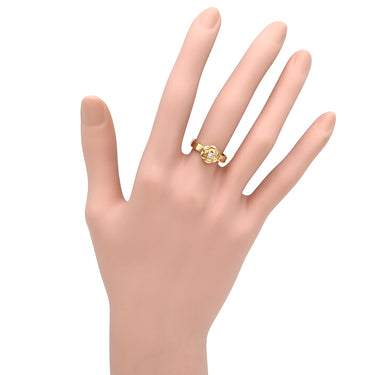 シャネル Chanel カメリア ダイヤ イエローゴールド K18YG ダイヤモンド リング 指輪 18K 750 YG フラワーモチーフ 9.5号