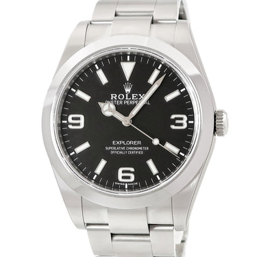 腕時計 ロレックス ROLEX エクスプローラー1 214270 ランダム番 自動巻き メンズ 未使用 ランダム番 ブラック 黒 バーコード付き保護シール