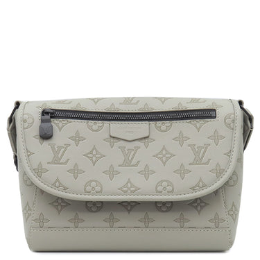 ルイヴィトン LOUIS VUITTON パルス メッセンジャー M14912 サンド カーフ モノグラムシャドウ ショルダーバッグ マットブラック金具 ベージュ
