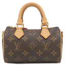 ルイヴィトン LOUIS VUITTON ナノ スピーディ M81085 モノグラム モノグラムキャンバス 2WAYバッグ ゴールド金具 ショルダー ハンドバッグ 茶