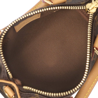 ルイヴィトン LOUIS VUITTON ナノ スピーディ M81085 モノグラム モノグラムキャンバス 2WAYバッグ ゴールド金具 ショルダー ハンドバッグ 茶
