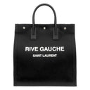 サンローラン SAINT LAURENT ノース サウス リヴ ゴーシュ 632539 ブラック キャンバス レザー トートバッグ シルバー金具 黒 RIVE GAUCHE