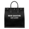 サンローラン SAINT LAURENT ノース サウス リヴ ゴーシュ 632539 ブラック キャンバス レザー トートバッグ シルバー金具 黒 RIVE GAUCHE