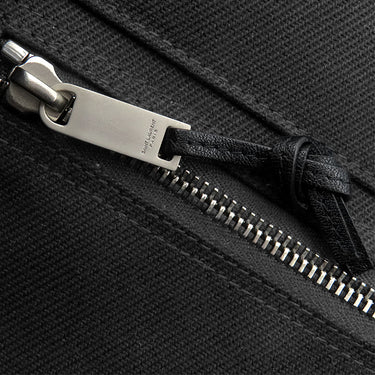 サンローラン SAINT LAURENT ノース サウス リヴ ゴーシュ 632539 ブラック キャンバス レザー トートバッグ シルバー金具 黒 RIVE GAUCHE