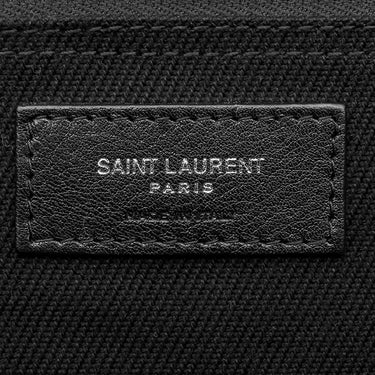 サンローラン SAINT LAURENT ノース サウス リヴ ゴーシュ 632539 ブラック キャンバス レザー トートバッグ シルバー金具 黒 RIVE GAUCHE
