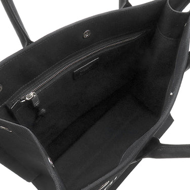 サンローラン SAINT LAURENT ノース サウス リヴ ゴーシュ 632539 ブラック キャンバス レザー トートバッグ シルバー金具 黒 RIVE GAUCHE