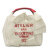 ヴァレンティノ VALENTINO アトリエ 02 ボウエディション UW0B0H95SVJ アイボリー×レッド キャンバス レザー 2WAYバッグ シルバー金具 白 赤 肩掛け トート