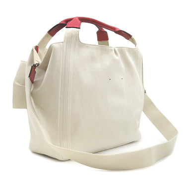 ヴァレンティノ VALENTINO アトリエ 02 ボウエディション UW0B0H95SVJ アイボリー×レッド キャンバス レザー 2WAYバッグ シルバー金具 白 赤 肩掛け トート