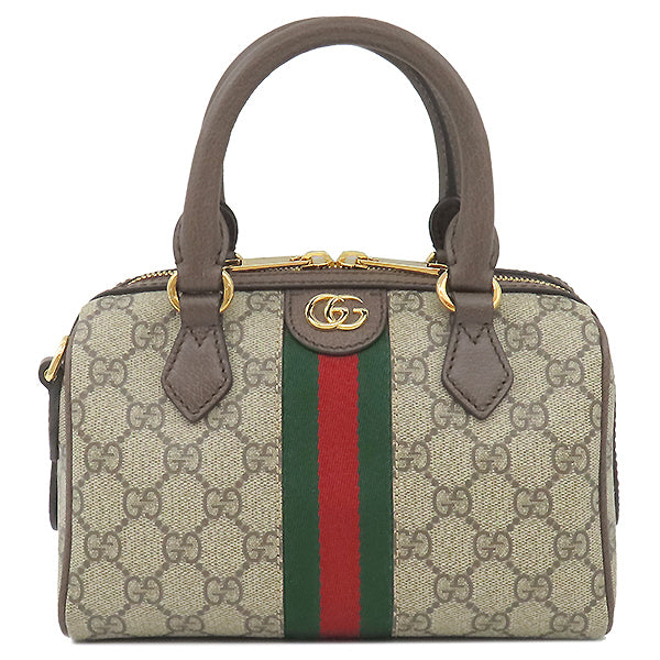 GUCCI グッチ GGキャンバス 2WAY ボストンバッグ ゴールド金具 【公式