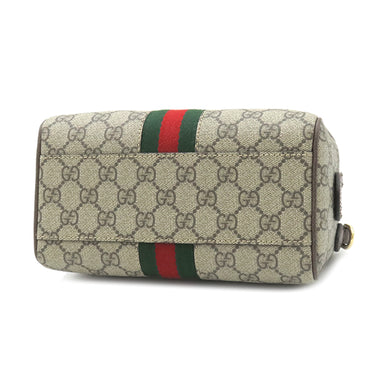 グッチ GUCCI オフィディア スモール ボストンバッグ 517350 ベージュ×ダークブラウン GGスプリームキャンバス レザー 2WAYバッグ ゴールド金具 茶 シェリー