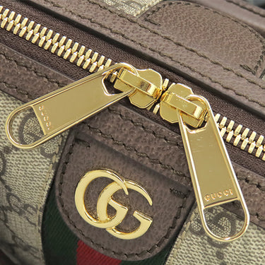 グッチ GUCCI オフィディア スモール ボストンバッグ 517350 ベージュ×ダークブラウン GGスプリームキャンバス レザー 2WAYバッグ ゴールド金具 茶 シェリー