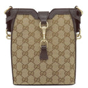 グッチ GUCCI ミニ バケット 782919 ベージュ×ブラウン GGキャンバス レザー ショルダーバッグ シャンパンゴールド金具 茶