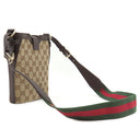 グッチ GUCCI ミニ バケット 782919 ベージュ×ブラウン GGキャンバス レザー ショルダーバッグ シャンパンゴールド金具 茶