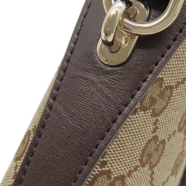 グッチ GUCCI ミニ バケット 782919 ベージュ×ブラウン GGキャンバス レザー ショルダーバッグ シャンパンゴールド金具 茶