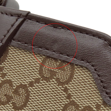 グッチ GUCCI ミニ バケット 782919 ベージュ×ブラウン GGキャンバス レザー ショルダーバッグ シャンパンゴールド金具 茶