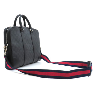 グッチ GUCCI GGスプリーム ブリーフケース 474135 ブラック GGスプリームキャンバス 2WAYバッグ シルバー金具 ビジネスバッグ