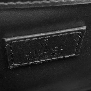 グッチ GUCCI デコ レザー チェーンショルダー 741457 ブラック レザー ショルダーバッグ シルバー金具 黒 ゴールド×シルバー