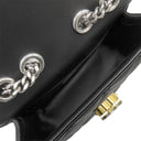 グッチ GUCCI デコ レザー チェーンショルダー 741457 ブラック レザー ショルダーバッグ シルバー金具 黒 ゴールド×シルバー