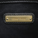ミュウミュウ MIU MIU マテラッセ ショルダー 5BH126 NERO レザー ショルダーバッグ シルバー金具 黒 ロゴプレート チェーン