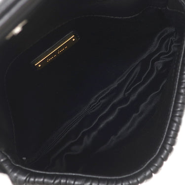 ミュウミュウ MIU MIU マテラッセ ショルダー 5BH126 NERO レザー ショルダーバッグ シルバー金具 黒 ロゴプレート チェーン