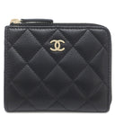 シャネル CHANEL マトラッセ コンパクトウォレット AP3999 ブラック キャビアスキン コインケース ゴールド金具 ココマーク