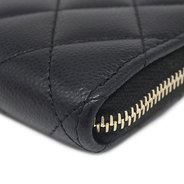 シャネル CHANEL マトラッセ コンパクトウォレット AP3999 ブラック キャビアスキン コインケース ゴールド金具 ココマーク