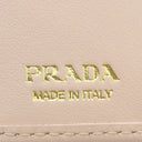 プラダ PRADA トライアングル ロゴ コンパクトウォレット 1ML050 ベージュピンク レザー 二つ折り財布 ゴールド金具 2つ折り