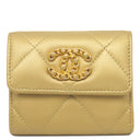 シャネル CHANEL シャネル19 フラップ ウォレット AP1789 ゴールド ラムスキン 三つ折り財布 ゴールド金具 ディズヌフ ココマーク