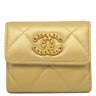 シャネル CHANEL シャネル19 フラップ ウォレット AP1789 ゴールド ラムスキン 三つ折り財布 ゴールド金具 ディズヌフ ココマーク