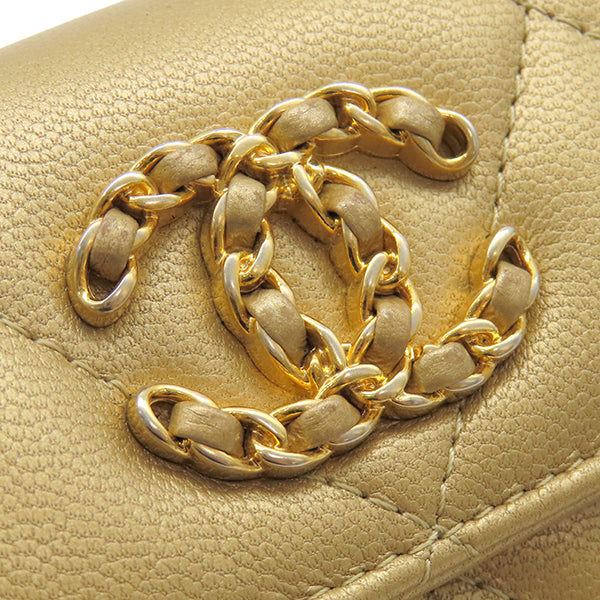 シャネル Chanel シャネル19 フラップ ウォレット AP1789 ゴールド