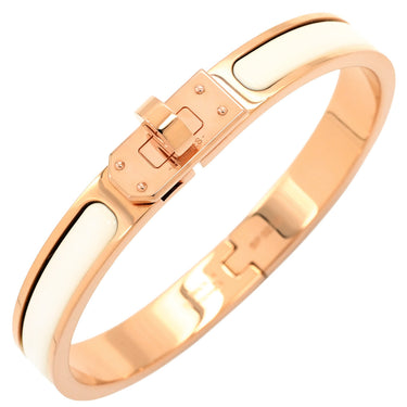 エルメス HERMES ミニ クリック ケリー PM H200004FO85PM クレーム GP エナメル ブレスレット ピンクゴールド金具 アイボリー 白 ケリークラスプモチーフ