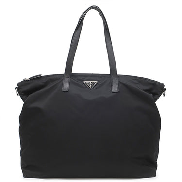 プラダ PRADA 三角ロゴ トート 2VG024 NERO ナイロン レザー 2WAYバッグ シルバー金具 ショルダー 黒