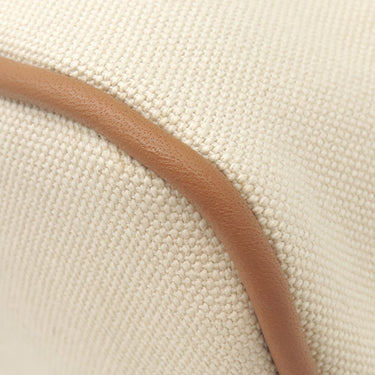エルメス HERMES ボリードポーチ MM ナチュラル×オレンジ コットン ポーチ シルバー金具