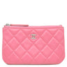 シャネル CHANEL クラシック スモール ジップ ポーチ A82365 ピンク ラムスキン ポーチ シルバー金具 ココマーク
