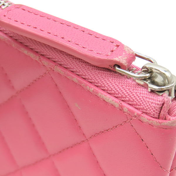 シャネル CHANEL クラシック スモール ジップ ポーチ A82365 ピンク