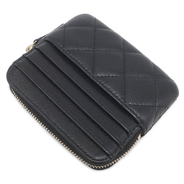 シャネル CHANEL マトラッセ フラグメントケース AP2061 ブラック キャビアスキン コインケース ゴールド金具 ココマーク