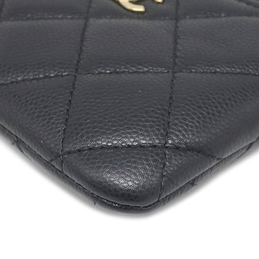 シャネル CHANEL マトラッセ フラグメントケース AP2061 ブラック キャビアスキン コインケース ゴールド金具 ココマーク
