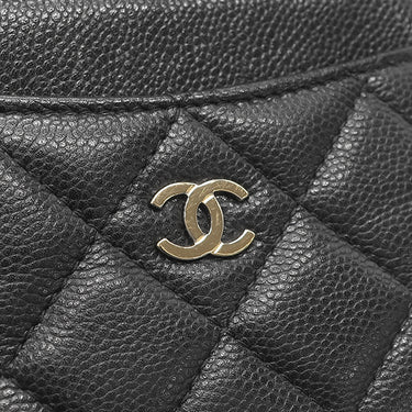 シャネル CHANEL マトラッセ フラグメントケース AP2061 ブラック キャビアスキン コインケース ゴールド金具 ココマーク