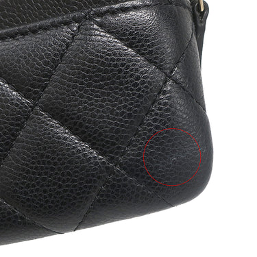 シャネル CHANEL マトラッセ フラグメントケース AP2061 ブラック キャビアスキン コインケース ゴールド金具 ココマーク
