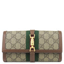 グッチ GUCCI ジャッキー1961 チェーン付き ウォレット 652681 ベージュ×エボニー GGスプリームキャンバス レザー チェーンウォレット ゴールド金具 シェリーライン