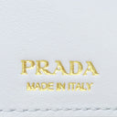 プラダ PRADA フラワー メタルロゴ コンパクトウォレット 1MV204 PERLA レザー 二つ折り財布 ゴールド金具 ソフトカーフ キルティング