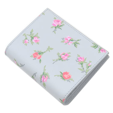 プラダ PRADA フラワー メタルロゴ コンパクトウォレット 1MV204 PERLA レザー 二つ折り財布 ゴールド金具 ソフトカーフ キルティング