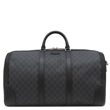 グッチ GUCCI GGスプリーム ボストンバッグ 478323 ブラック GGスプリームキャンバス レザー ボストンバッグ シルバー金具 黒 旅行カバン