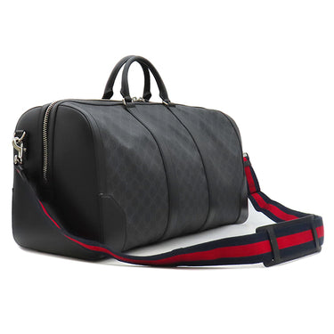 グッチ GUCCI GGスプリーム ボストンバッグ 478323 ブラック GGスプリームキャンバス レザー ボストンバッグ シルバー金具 黒 旅行カバン