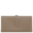 エルメス HERMES ベアンスフレ エトゥープ ヴォーエプソン 長財布 シルバー金具 グレージュ 二つ折り財布