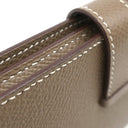 エルメス HERMES ベアンスフレ エトゥープ ヴォーエプソン 長財布 シルバー金具 グレージュ 二つ折り財布