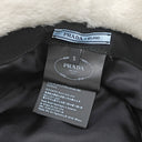プラダ PRADA シアリング バケットハット 1HC137 ホワイト シープスキン シープファー 14037 ハット 白 三角ロゴ バケハ ファー
