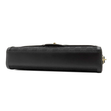 グッチ GUCCI ルーチェ スモール 786027 ブラック GGキャンバス レザー 2WAYバッグ ゴールド金具 黒 シェリーライン クラッチ
