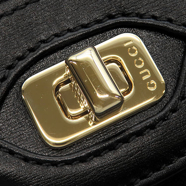グッチ GUCCI ルーチェ スモール 786027 ブラック GGキャンバス レザー 2WAYバッグ ゴールド金具 黒 シェリーライン クラッチ
