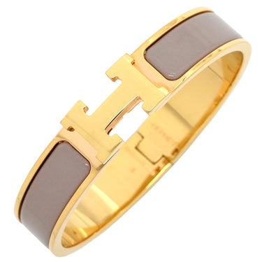 エルメス HERMES クリックH PM マロングラッセ×ゴールド GP エナメル ブレスレット Hブレス クリッククラック